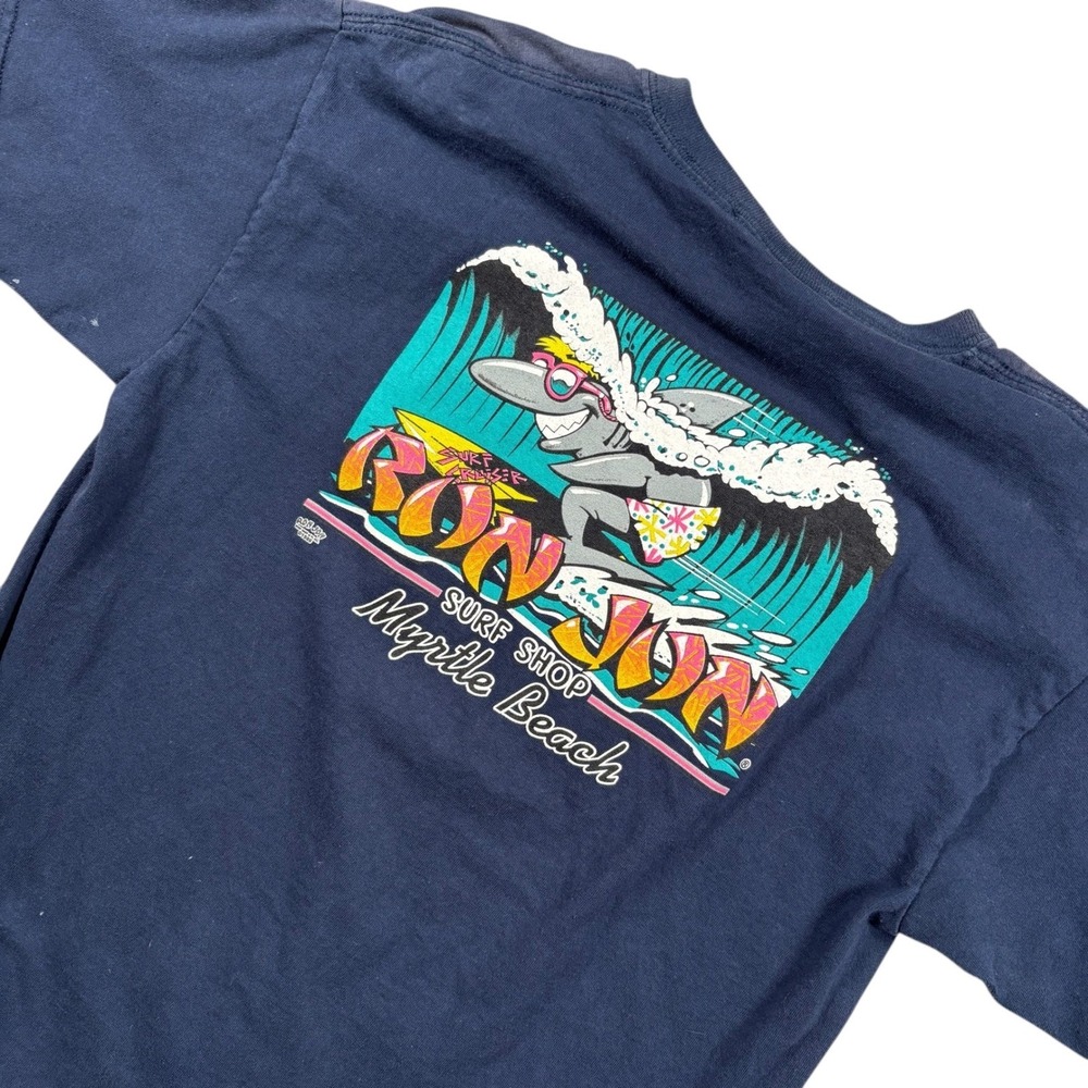 VTG Ron Jon Surf Shop T Shirt Shark Myrtle Beach Kids XL Graphic Tee‎